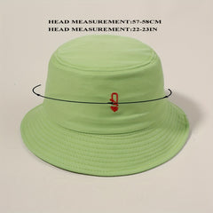 Green Bucket Hat Sunscreen Fisherman Cap for Women