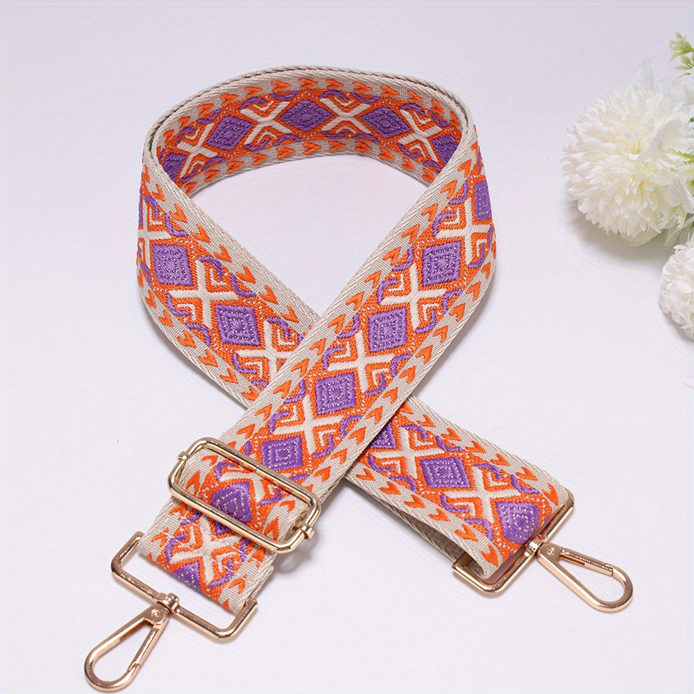 Embroidery Adjustable Purse Strap Wide Canavas Handbag Belt