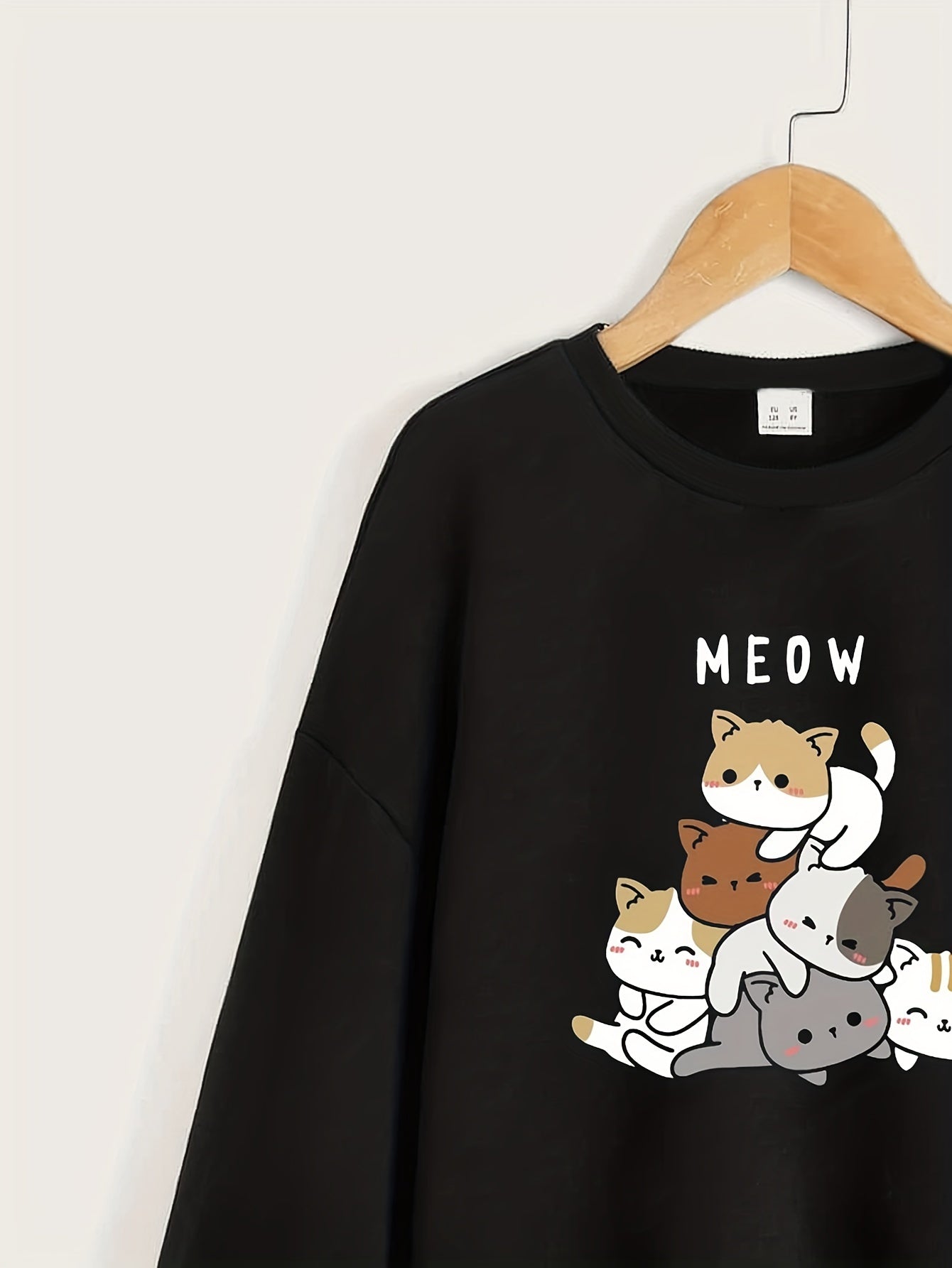 Comic Character Pattern Sweatshirt For Girls Long Sleeve Top Pullovers