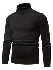 Men's Turtle Neck Knit Sweater Casual Warm Pullover for Fall Winter