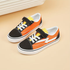 Kids Canvas Skate Shoes Hook Loop Fastener Casual Comfy Platform Sneakers