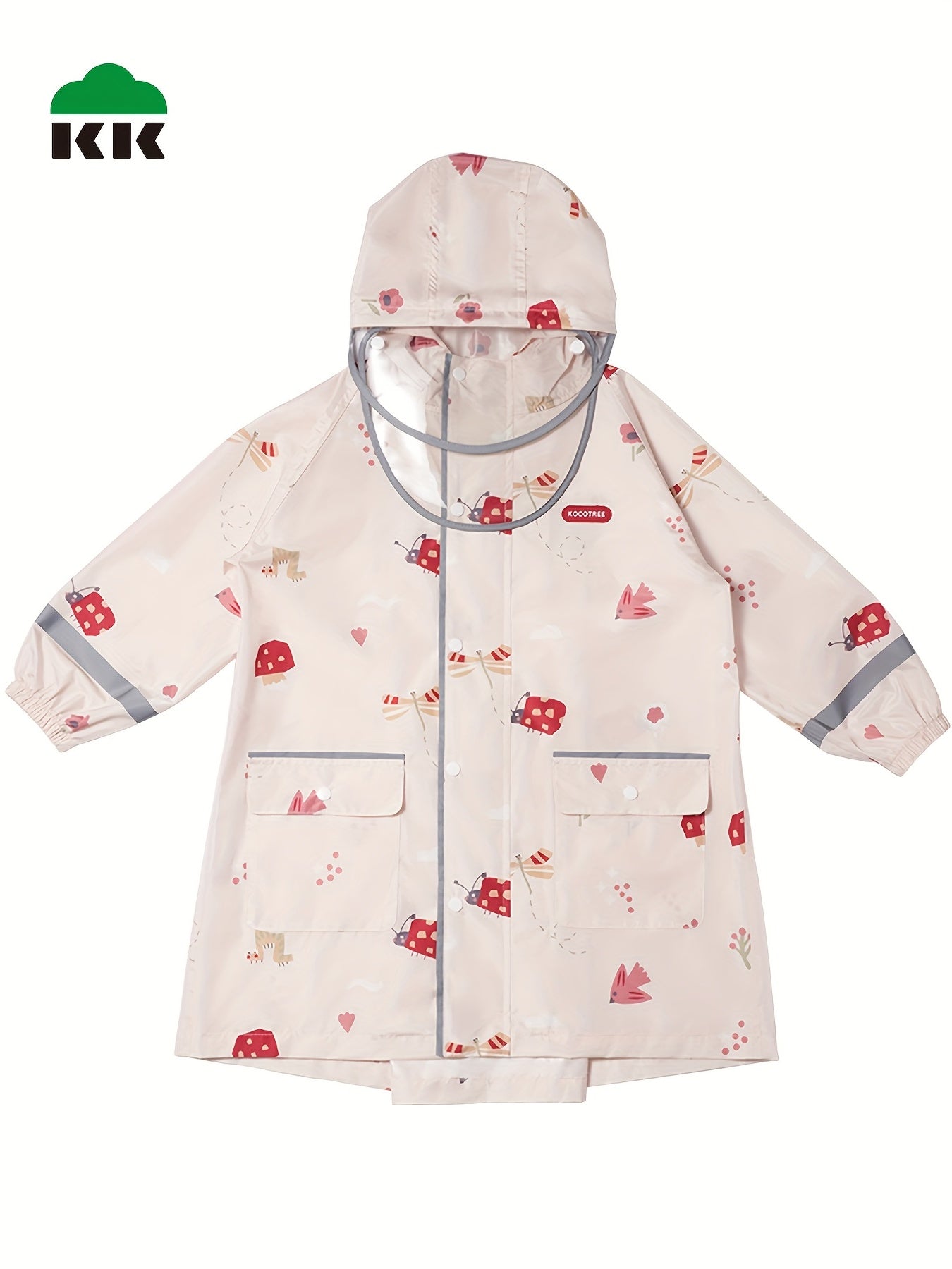 Kid's Graphic Raincoat Boys And Girls Baby Poncho With Detachable Hat Brim