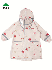 Kid's Graphic Raincoat Boys And Girls Baby Poncho With Detachable Hat Brim