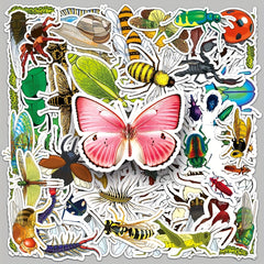 60pcs Insect Animal Waterproof Graffiti Stickers for DIY Phone Luggage