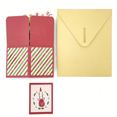 Christmas Deer 3D Pop Up Box Greeting Card with Envelopes