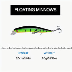 10pcs Minnow Bass Fishing Lures Kit Trout Catfish Musky Bluegill Crankbait