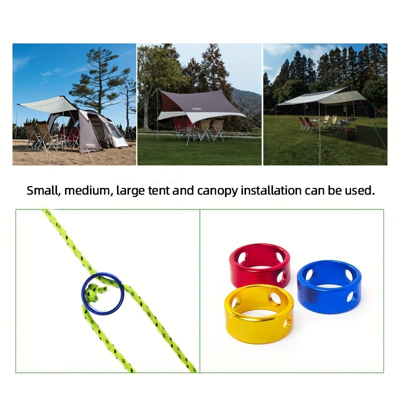 9pcs Aluminum Cord Adjuster Tent Windproof Rope Loop