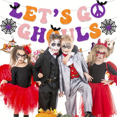 Hippie Theme Ghost Halloween Party Banner