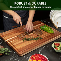 Versatile Wooden Cutting Board for Outdoor Cooking and BBQ