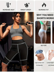 Women's Neoprene Sauna Sweat Shorts Weight Loss Body Shaper Yoga Leggings