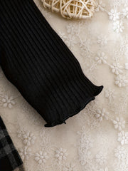 Baby Girls Plaid Dress Bow Long Sleeve Casual Stitching Dress