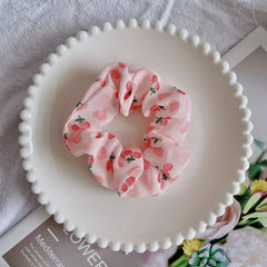 Fruit Print Scrunchies Hair Tie Love Heart Hair Rope Hair Ring