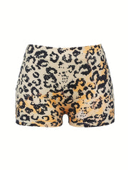 Sexy Shorts Women's Plus Slogan & Leopard Print