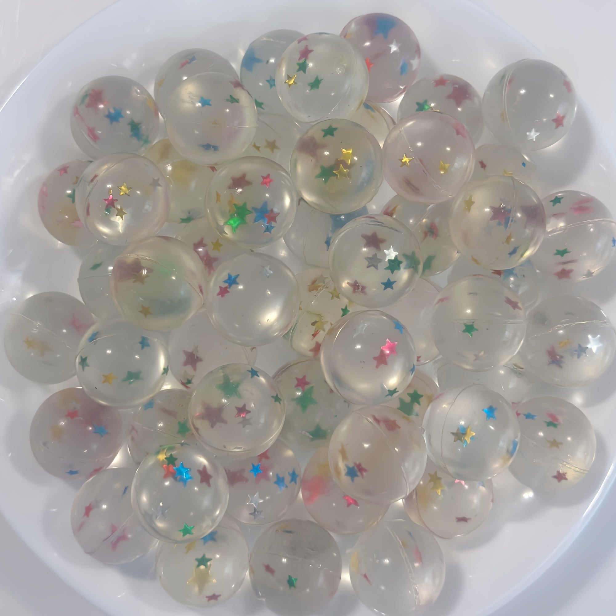 Colorful Star Sequin Bouncy Balls Mixed Colors Rubber for Fun Parties Events