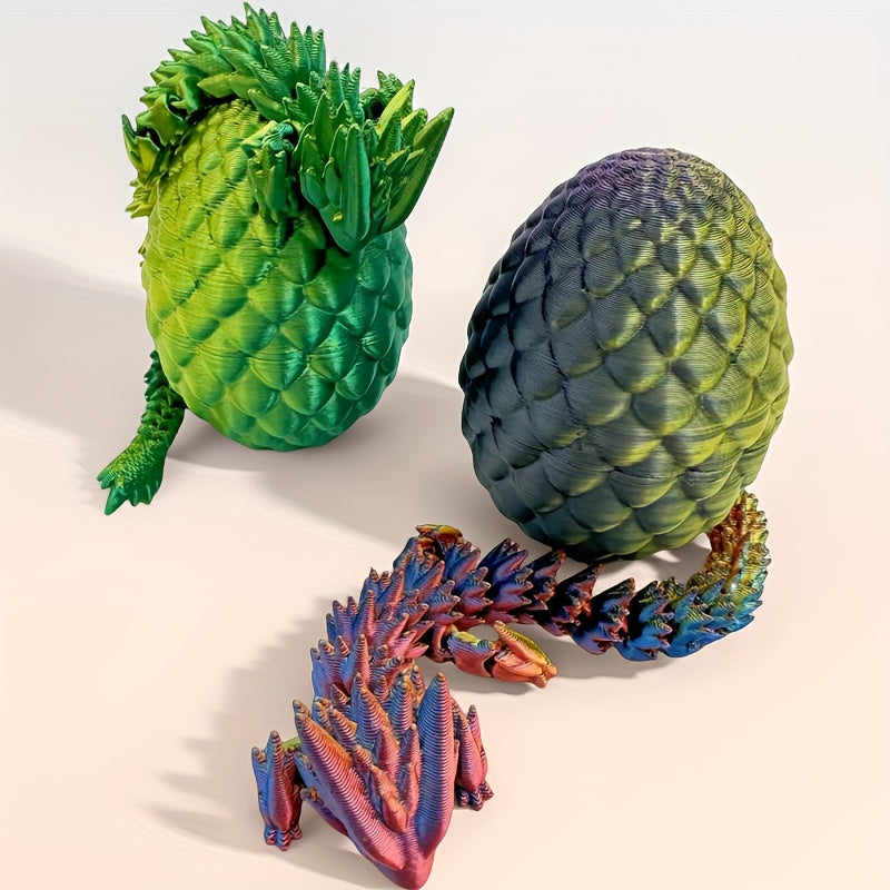 Mini Dragon & Egg Set with Articulated Joints - Desktop Decor