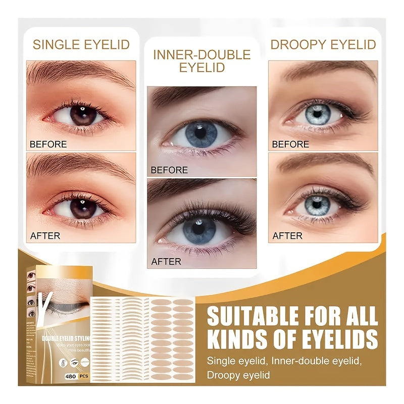 Invisible Double Eyelid Tape Y Fork + Tweezer - Eye Lift Tape