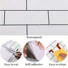 Glossy Self-adhesive Waterproof Wall Paper for Kitchen Living Room