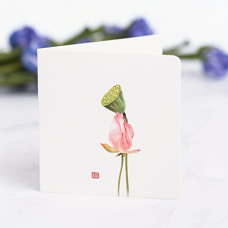Chinese Style Flower And Bird Greeting Card Thank You Blessing