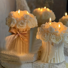 3D Flower Bouquet Candle Silicone Mold DIY Rose Basket Resin Molds