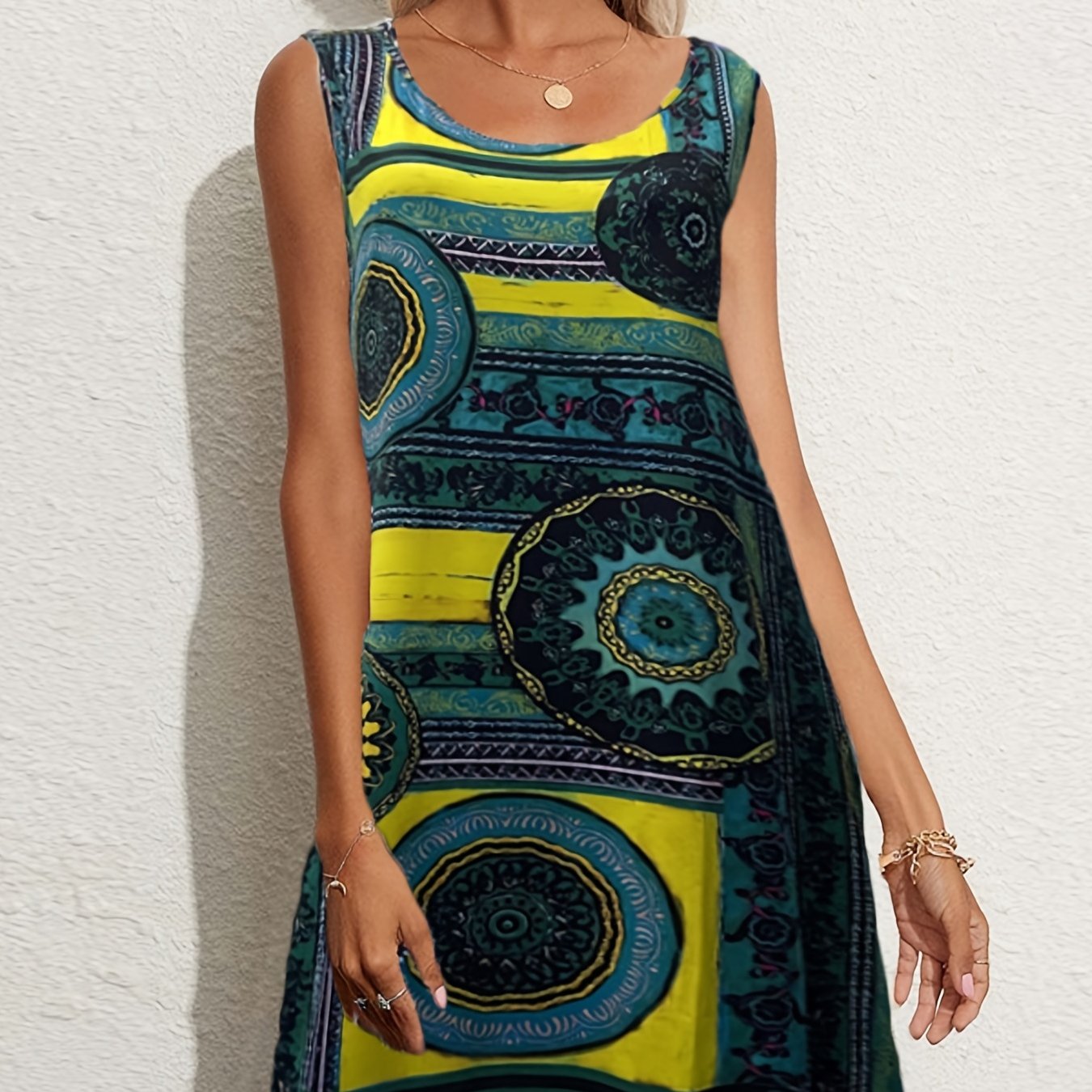 Floral Print Bohemian Sleeveless Dress Spring & Summer Women's Clothing