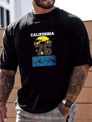 Lighthouse Motorcycle Sea Print Men's Graphic Tee