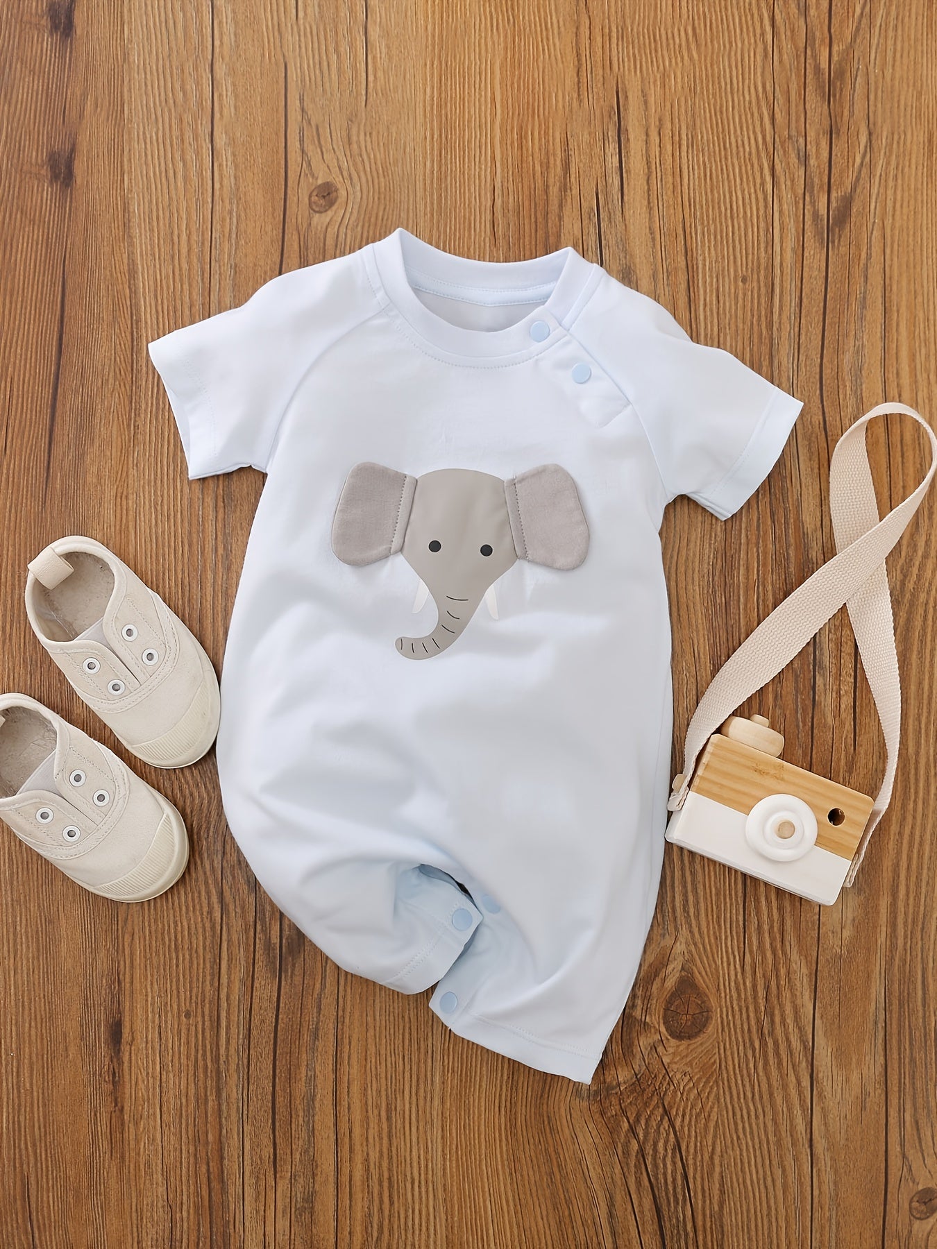 Baby Boys Dog Print Short Sleeve Romper