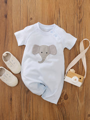 Baby Boys Dog Print Short Sleeve Romper