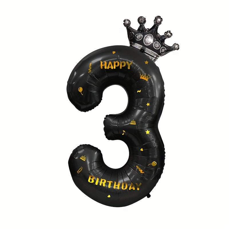 Foil Crown 0 9 Number Balloons for Birthday Wedding Anniversary Baby Shower