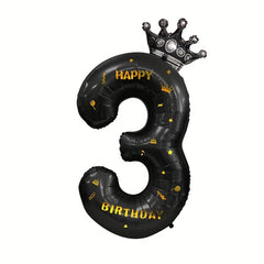 Foil Crown 0 9 Number Balloons for Birthday Wedding Anniversary Baby Shower