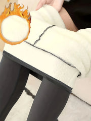 Solid Fleece Leggings High Rise Tummy Control