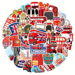 50pcs London Vinyl Stickers Waterproof Decals for Laptops Skateboards
