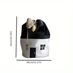 Nordic Style House Shaped Storage Bag Durable Polyester Fabric with Hanging Loop