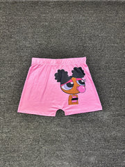 Letter & Graphic Print Skinny Shorts 3 Pack Women's Casual Yoga Shorts