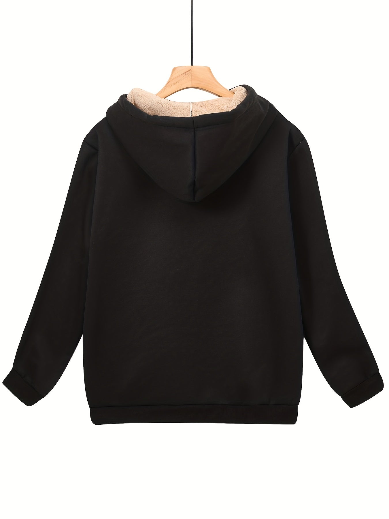 Basic Sports Hoodie Women's Plus Plain Long Sleeve