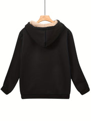 Basic Sports Hoodie Women's Plus Plain Long Sleeve