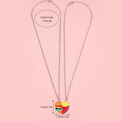 BFF Necklaces Hamburger Fries Matching Necklace For Friends
