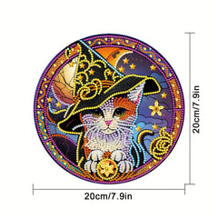 Cat Pattern Artificial Diamond Painting Kit DIY 5D Diamond Art Pendant