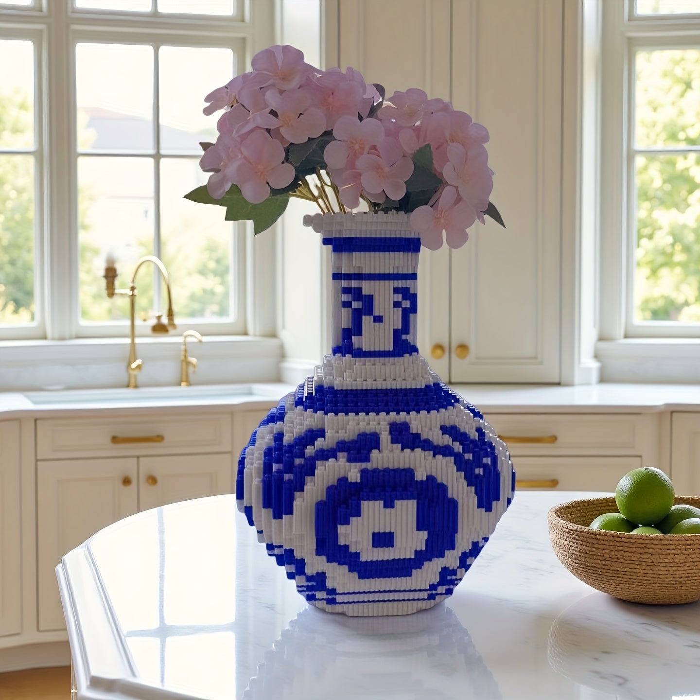1800pcs 3D Vase Building Blocks Toy DIY Decorative Model Mixed Colors