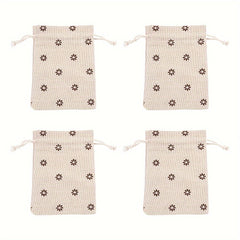 50pcs Printed Leaf Drawstring Bags 14x10cm