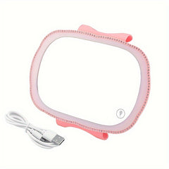 Car Visor Makeup Mirror USB Rechargeable Touch Light