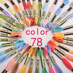 78pcs Double Standard 8M Multicolor Polyester Cross Stitch Embroidery Thread
