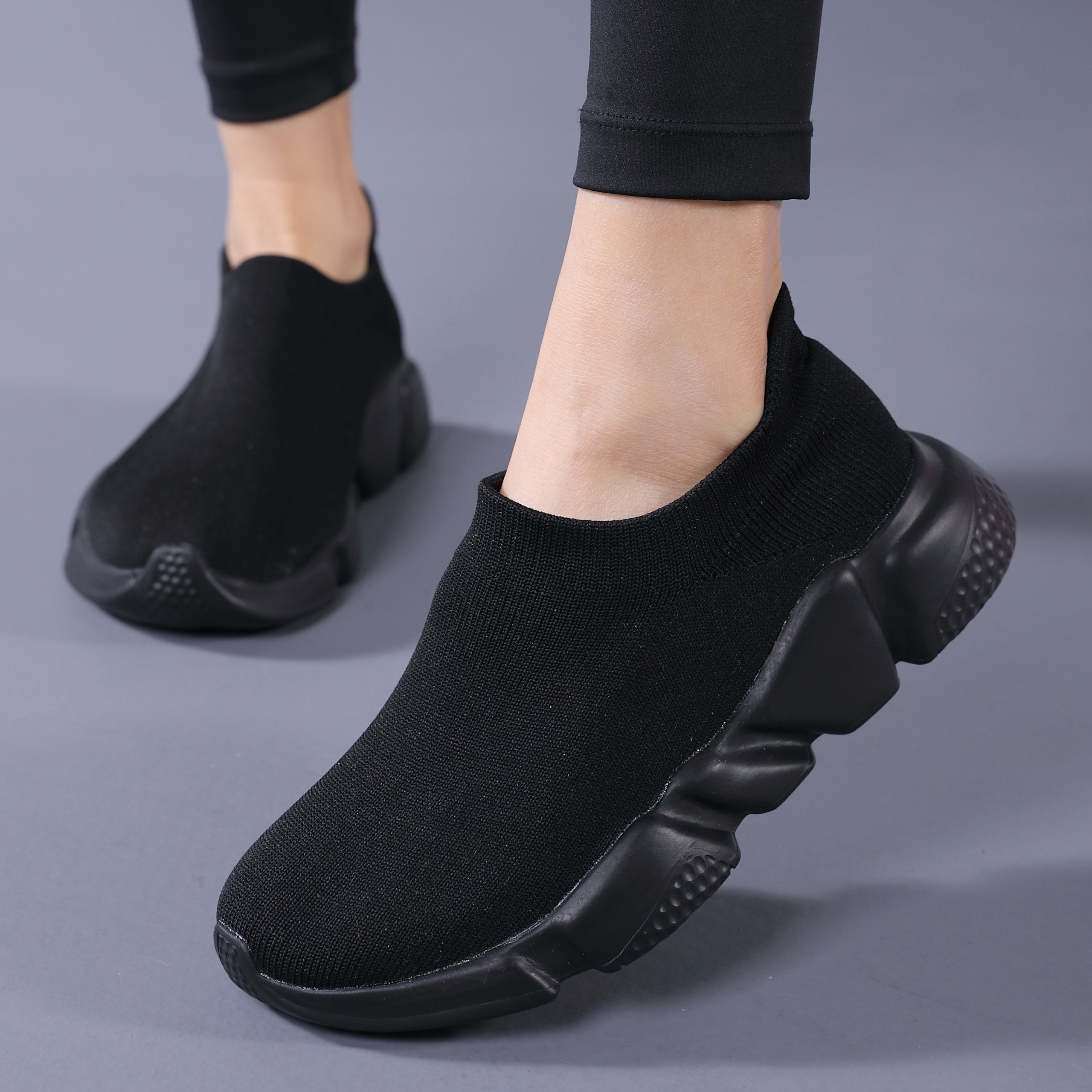 Breathable Chunky Sneakers Women Anti Slip Knit Mesh Comfortable Running