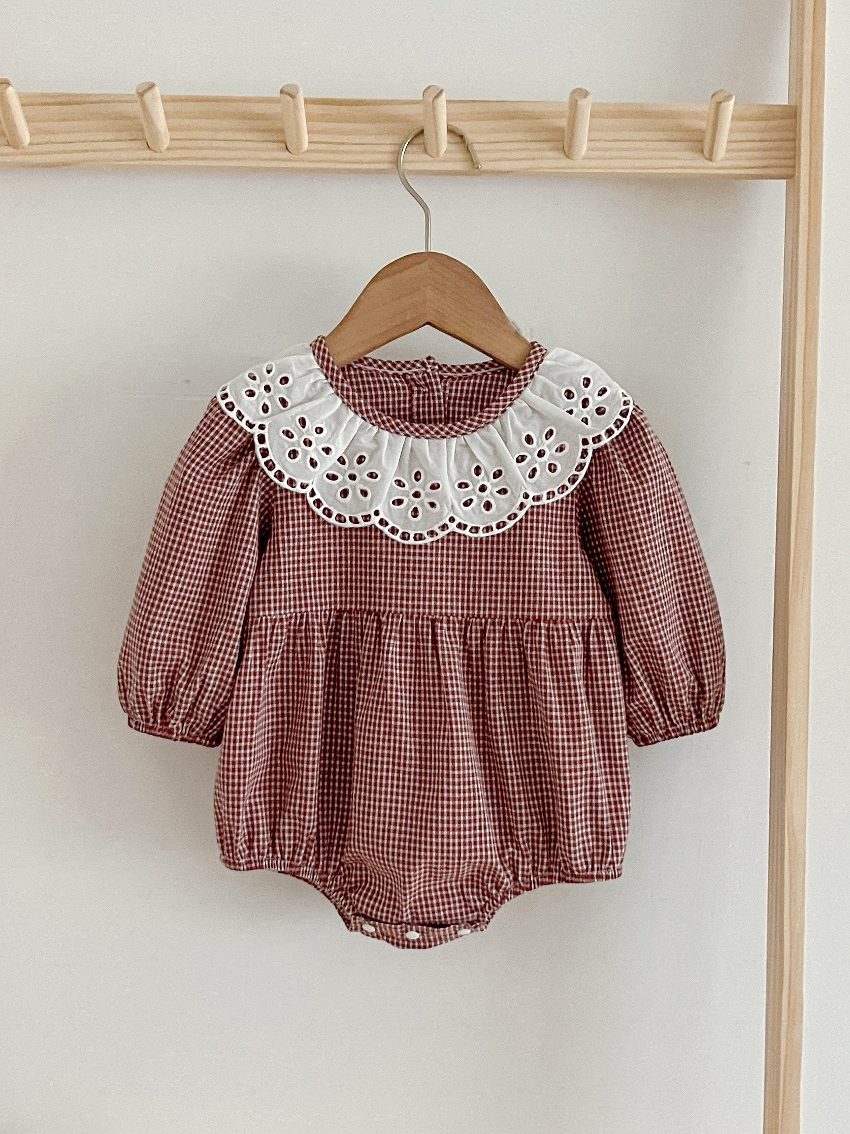 Puffy Sleeve Button Baby Girls Rompers Newborn Bodysuit