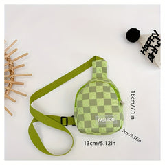 Kids Plaid Small Chest Bag for Girls