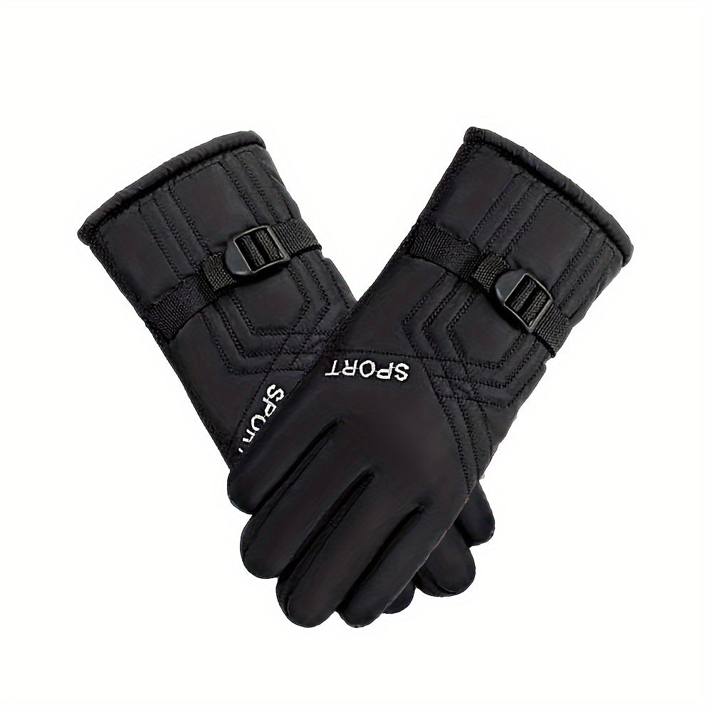 Winter Fleece Lined Warm Gloves Anti Slip Waterproof Touch Screen Gloves