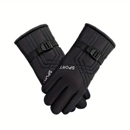 Winter Fleece Lined Warm Gloves Anti Slip Waterproof Touch Screen Gloves