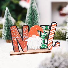 1pc Wooden Christmas Decorations Santa Snowman Table Ornaments