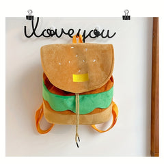 Kids Hamburger Bag Cartoon Backpack Large Capacity Backpack