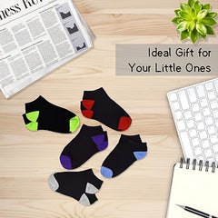 25 Pairs Boys Kids Breathable Comfy Low Cut Ankle Socks Block Socks