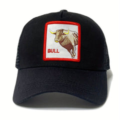 Mesh Embroidery Truck Driver Hat with Bull Embroidery